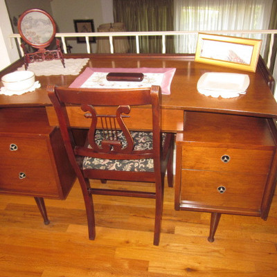 Mid-Century Modern Desk with Seating  