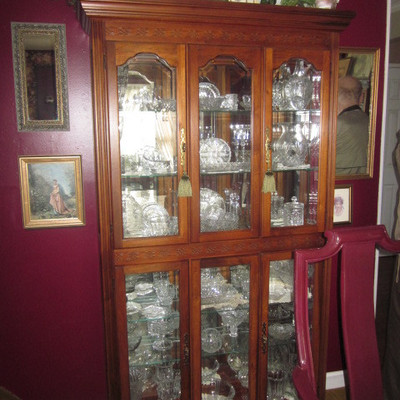 Lighted China Cabinet and everything In It! 