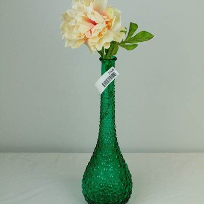 Green Hobnail Vase