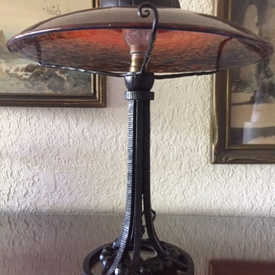 Signed Art Nouveau Lamp from France