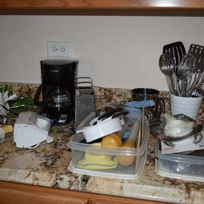 Utensils and Coffee Maker