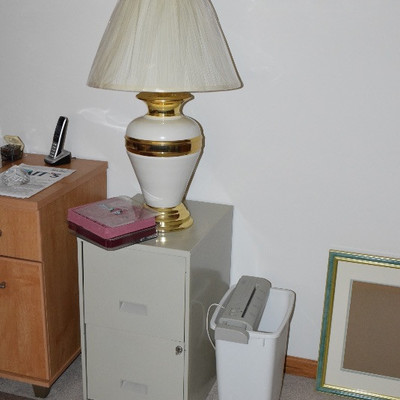 Filing Cabinet and Lamp
