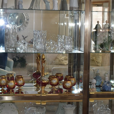 Glass Cabinet with China and Glassware