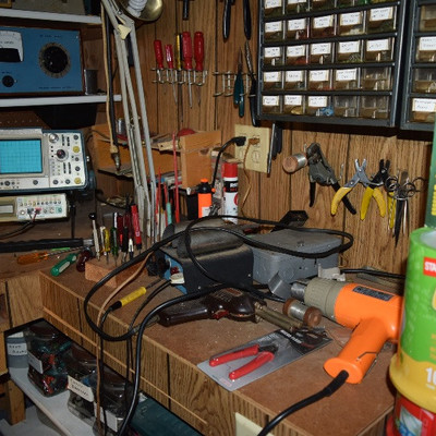 Workbench with Tools and Machines