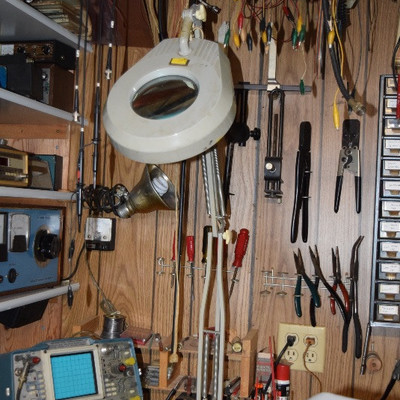 Wiring Tools and Magnifying Lamp