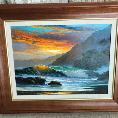Hawaiian  Artist Rudolf Gonzalez Original Oil Painting, Originally Over $5,000.00