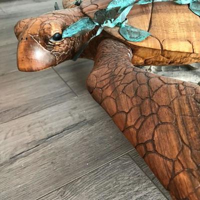 Turtle Sculpture by Hawaiian Artist, Greg Pontius (Signed)