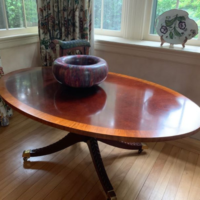 Banded Edge Oval Coffee Table