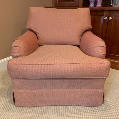 Rudin Swivel Armchair with Ottoman on Casters