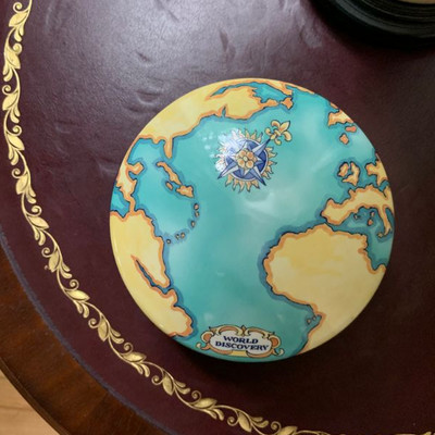 Tiffany Lidded Dish with Map