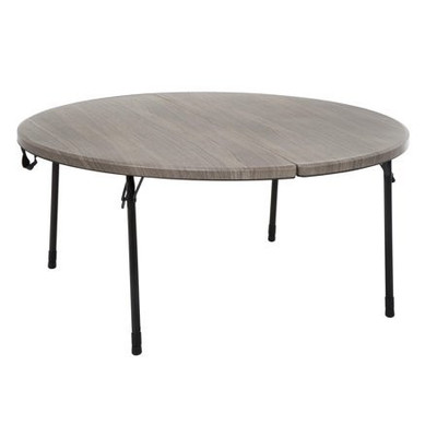 COSCO 48 in. Round Fold in Half Table, Light Gray ...