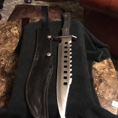 Vented Bowie Knife with Sheath