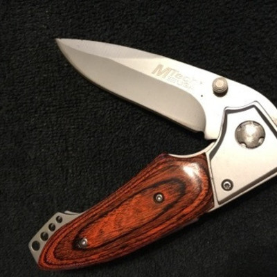 Mtech USA Lock Blade Pocket Knife Wood Inlaid Hand ...