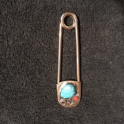 Clothes Pin with Turquoise Accents
