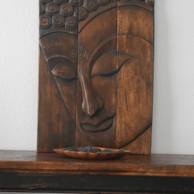 Buddha Carved Wood Sculpture