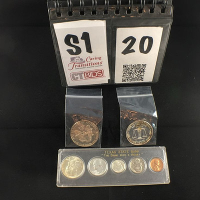 1987 Silver Dollar

Silver Trade Unit

1964 coin set of 5
https://ctbids.com/#!/description/share/178479