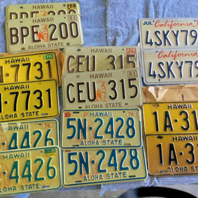 PPT034 Vintage License Plates 