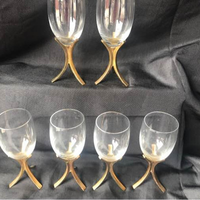 6 Fostoria Mid Century Wine Glasses