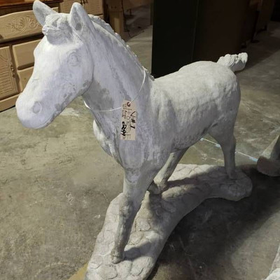 4ft Tall Solid Stone Horse Statue