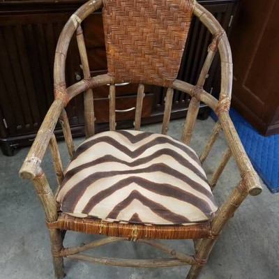 Wicker Zebra Print Chair