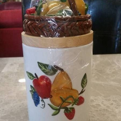 Painted Fruit Sealed Jar