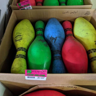 (15) Multiple Colored Used Bowling Pins