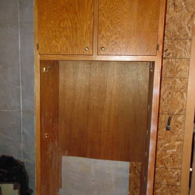 Solid wood tall cabinet with wardrobe below it jus ...