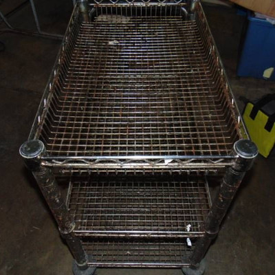 Stainless steel 3 shelf roller cart