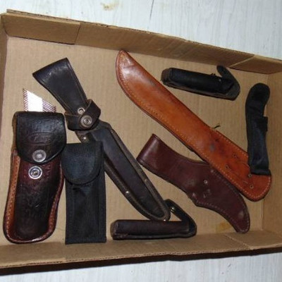 Lot of sheaths for knifes