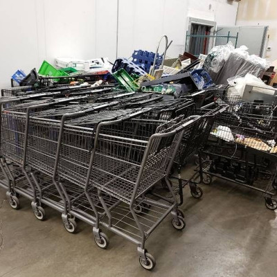 (36) shopping carts and contents in carts