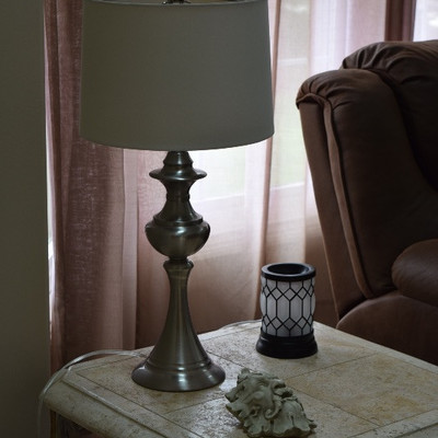 Vintage Side Table, Lamp, & Decor
