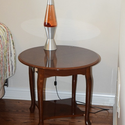 Side Table & Lava Lamp