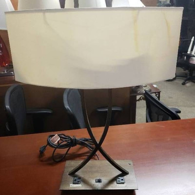 Modern Metal Lamp with Built in Outlets
