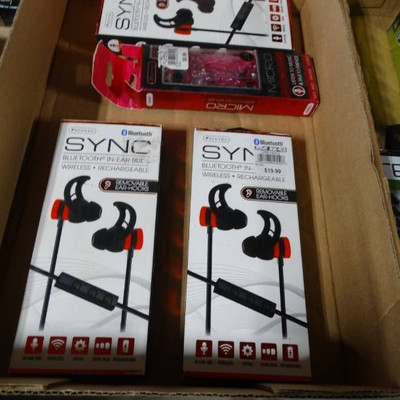 3 Sync bluetooth in ear buds and 1 micro stereo ea ...