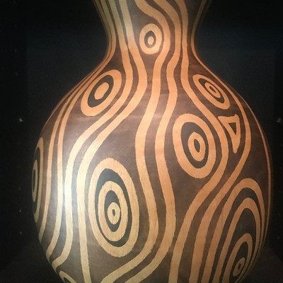 Hand Carved Wooden Vase