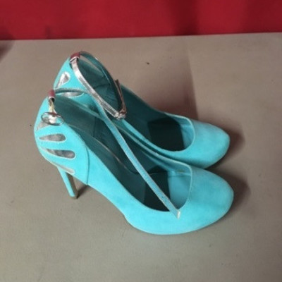 Aqua Blue High Heels with Ankle Strap Sz 9