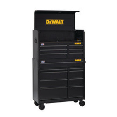 Two Piece Rolling Dewalt Tool Cabinet w Tool Ches ...