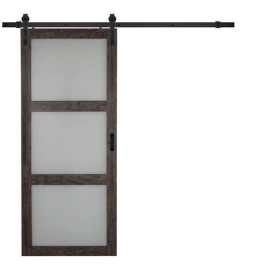 TRUporte 36 in. x 84 in. Iron Age Gray MDF Frosted ...