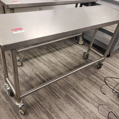60x18 all stainless table on wheels