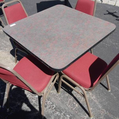 Square Table with 4 Padded Chairs......