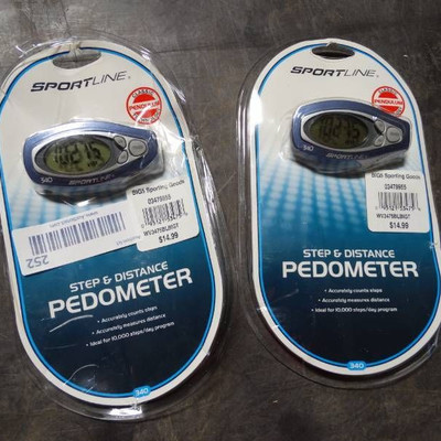 2- Sport line step and distance pedometer.