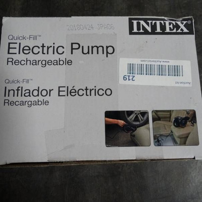 Intex electric pump, rechargable.