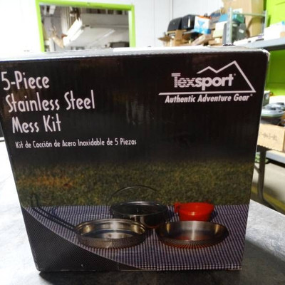 5 Piece stainless steel mess kit.