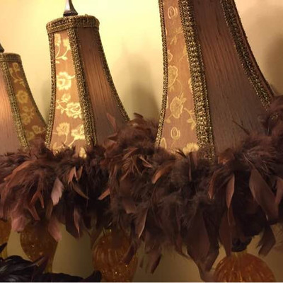 Lamps w/Feather Shades