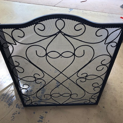 Southern Living black fireplace screen. Another is also available.