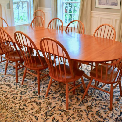 Grace Lee maple dining table and 12 chairs