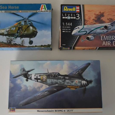 3 Models - UH-34J Sea Horse, Embraer 195 Air Dolom ...