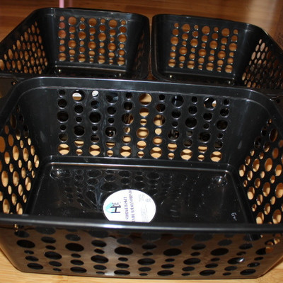3 Black Storage Baskets