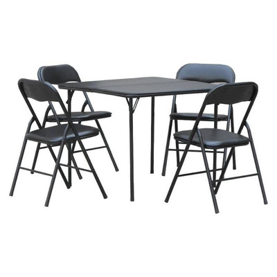 Plastic Dev Group 5pc Folding Table Set Black