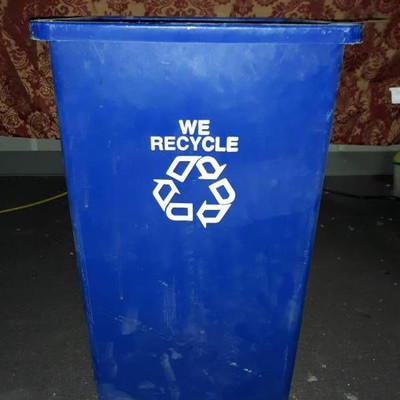 Square Plastic Recycle Trash Bins..